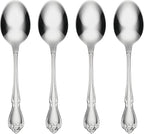 Oneida B552004C True Rose Everyday Flatware Dinner Spoons, Set Of 4, 6.75" L x 1.6" W