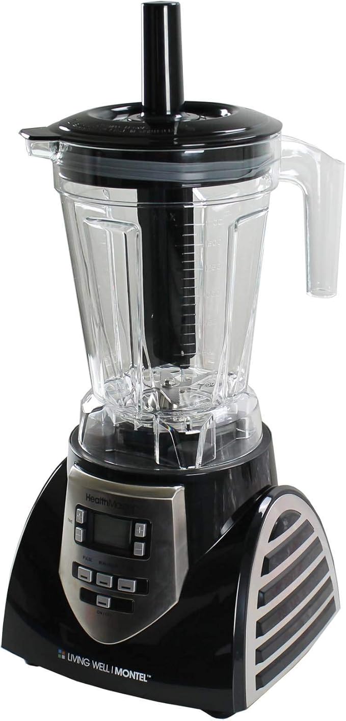 JLA-8 Professional Countertop Blender, Emulsifier 1200-Watt with 60-oz BPA Free Jar Stainless Steel Blades for Frozen Drinks, Smoothies, Sauces & More, Black