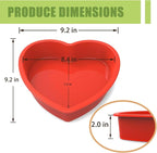 SILIVO Silicone Heart Shaped Cake Pans (2 Pack) - 9 Inch Nonstick Heart Cake Molds for Cakes and Brownies