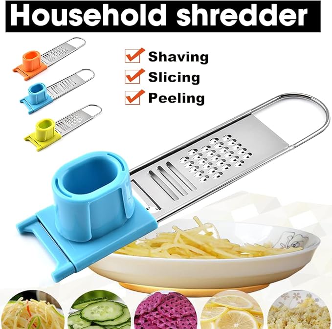 Multifunctional Vegetable Cutter Shredder Cutter Slicing Cutting Fruit Melon Peeler (Blue)