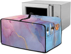 Marble Print Toaster Oven Cover, Heavy Duty Heat-Resistant Air Fryer Cover for Kitchen Counter, Small Appliances Dust Slipcovers, Blue Pink Gold, (Medium-16.1*19.71*10 inches)