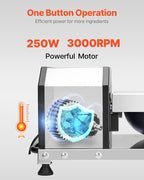 VEVOR Food Processor & Vegetable Chopper, 3000RPM Food-Grade Stainless Steel Food Processor Chopper with S-Curve Blade, Multifunctional for Chopping Vegetables, Fruit, Grains, Nuts
