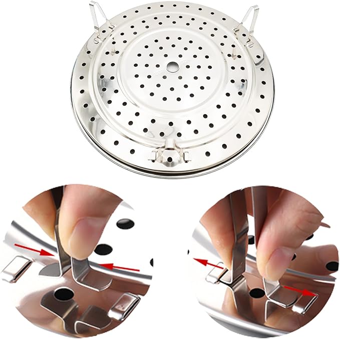 Steamer Rack, 11.81" / 30cm 304 Stainless Steel Removable Legs Multifunction Steaming Stand Holder Rack for Steamer Pot Pans