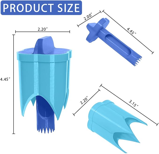Pepper Corer, 2 in 1 Red Bell Pepper Seed Corer Remover Tool, Fruit & Vegetable Corers Quick Cave Tools for Jalapeno Cutter Deseeder, S-Blue, 3 PCS