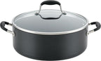 Anolon Advanced Home Hard-Anodized Nonstick Wide Stock Pot/Stockpot (7.5-Quart, Onyx)