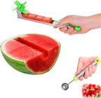 Watermelon Slicer Cutter - Stainless Steel Knife Corer Fruit Vegetable Tools Kitchen Gadgets with Melon Baller Scoop Extra