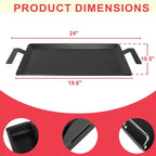 Universal Carbon Steel Griddle for Gas Grill, Griddle Pan for Stove Top, Versatile Stovetop Oven, Induction Cooktop, Flat Top Plate for Charbroil Etc. All Gas & Charcoal Grill 24" x 10"