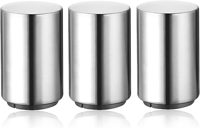 3 Pieces Automatic Magnetic Beer Bottle Opener(Stainless Steel), Portable Pop the Top Wine Bottle Cap Catcher, Quick Open, No Damage Push Down Bartender Tools for Bar, Home, Kitchen, Party, Restaurant