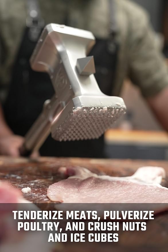 Dalstrong Meat Tenderizer Tool - NEW IMPROVED - Dual Sided, Extra-Large Meat Hammer - Premium High-Carbon Stainless Steel - Meat Mallet - Chef Pounder - Black G10 Handle