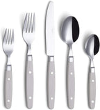 ANNOVA Silverware Set, Retro/Rivet Colorful Stainless Steel Tableware Kitchen Flatware Set Utensils, Includes Dinner Knives, Forks, Spoons, Salad Forks & Dessert Spoons (Cream, 20 Pieces)