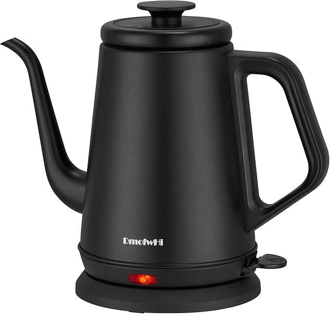 DmofwHi Gooseneck Electric Kettle(1.0L),1000W Electric Tea Kettle of 304 Stainless Steel,Auto Shut off,Water Kettle for Coffee and Tea -Matte Black