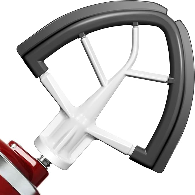 Flex Edge Beater for KitchenAid 4.5/5 Qt Tilt-Head Stand Mixer – Silicone Paddle, Dishwasher Safe, Flexible Silicone Edges Bowl Scraper For Kitchen Aid Accessories and Attachments (Grey)
