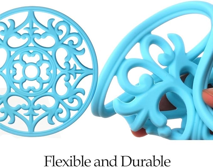 ME.FAN Trivets for Dishes/Pots/Pans, 3 Pcs Silicone Mats, Flexible/Durable/Non Slip Hot Pads to Protect Table and Counter Top (Desert Sage)