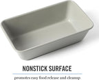 Martha Stewart Gallen 9-Inch Nonstick Carbon Steel Loaf Pan – Cool Grey, Durable Bakeware for Even Baking and Easy Release