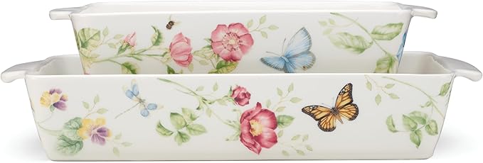 Lenox Butterfly Meadow Rectangular Baker 2-Piece Set, 9.70, Multi