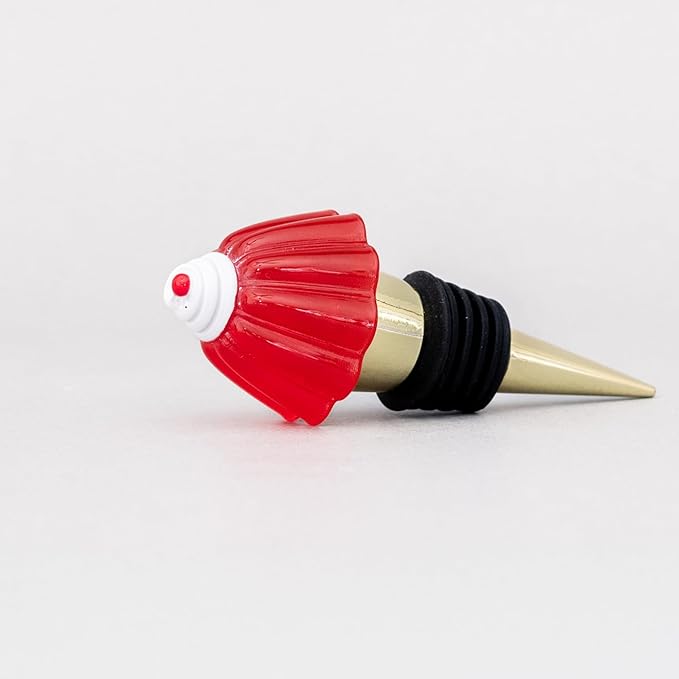 ban.do Cute Wine Stopper, Novelty Bottle Cork for Wine or Champagne, Metal Wine Plug, Bar Tool and Home Decor (Jelly Dessert)