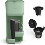 BELLA Single Serve Coffee Maker, K Cup & Coffee Ground Compatible with Removable, Adjustable Drip Tray, Auto Shutoff & Reusable Dishwasher Safe Accessories, Brews 6oz to 14oz, 1000 Watt, Seaglass