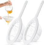 Zopeal 2 Pcs 9" Ultra Fine Mesh Strainer for Kefir Grains Plastic Juice Strainer Food Colander Greek Yogurt Sieve Large Capacity Filter for Kombucha Cold Brew Coffee Shrimp Separation(100/400 Mesh)