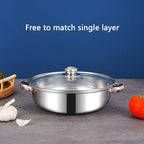 Steamer Pot for Cooking 11 inch, Steamer Pots 3-tier Multipurpose Stainless Steel Steam Pot Cookware with Handle for Vegetable