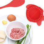 NUOBESTY Dumplings Maker Molds Set with Spoons 4pcs Red Dumpling Skin Wrappers Kitchen Gadget and Baking Tools Suitable for Home Cooking and Food Preparation