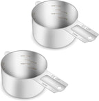 2PCS 2/3Cup (160ml, 5.3oz) Single Measuring Cup, Etched Inner Scale Stainless Steel Measure Scoop, Metric and US Measurement, Dishwasher Safe
