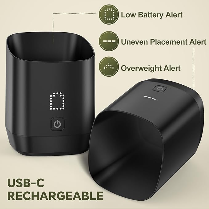 Digital Coffee Bean Dosing Cup for Espresso with LED Scale - High Precision Coffee Grounds Measurer, Barista-Strength Brewing Accessory & Perfect Coffee Lover Gift (Black, Sleek Design)