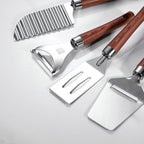 6-Piece Kitchen Tools and Gadgets Set with Wood Imitation Handle BRIIEC Stainless Steel Cooking Utensils Kitchen Accessories Includes Can Opener Garlic Press Peeler