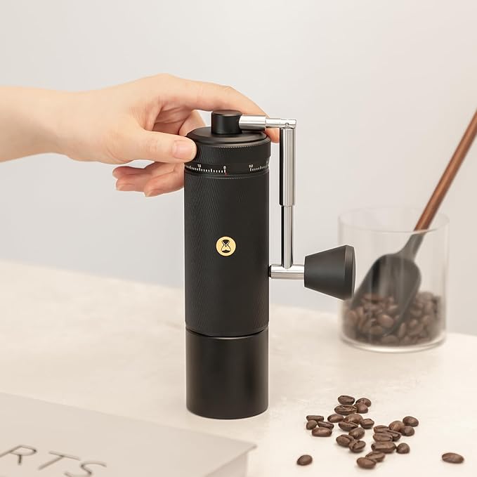 TIMEMORE S3 Manual Coffee Grinder with External Adjustment and Stainless Steel Patented Burr，Hand Coffee Grinder High Presicion Premium Expresso Coffee Grinder Chestnut S3, Black