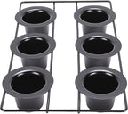 Focket Popover Pans, Non Stick Carbon Steel Pudding Pans, 6 Cup Popover Pan with Deep Tapered Cups and Wire Rack for Popovers Muffins Pudding