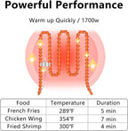 Electric Deep Fryer with Basket for Home Use, Countertop Commercial Deep Fryer 1700w Powerful Performance 9.7Qt Large Capacity Stainless Steel Oil Fryer, Temperature Control