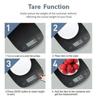 NUTRI FIT Food Scale for Kitchen Scales Digital Weight Grams and Ounces, Baking Scale Accurate for Weight Loss, Cooking, Coffee, Keto Diet, Meal Prep, 0.1oz Ultra Slim Smart Tare Black