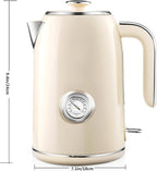 PUKOMC Electric Kettle, 1.7L Stainless Steel Tea Kettle with Temperature Gauge, 1500W Water Boiler with LED Light, BPA-Free, Auto Shut-Off and Boil-Dry Protection (Beige) Visit the Pukomc Store