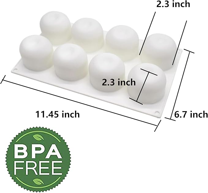 OCPO KITCHEN Apple Silicone Mold for Baking Mousse Cake Dessert Pastry Chocolate Fruit Pudding Jelly Ice Cream Christmas Cake Decoration Mold, Non-Stick and Easy Release, Apple Shape (8-Cavity)