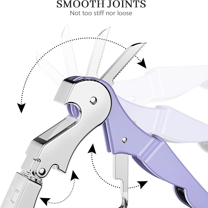 HYZ 2-Pack Wine Opener Waiter Corkscrew, Professional Wine Key for Servers, Bartender with Foil Cutter, Manual Wine Bottle Opener Double Hinged (Lavender)
