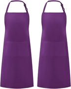 Syntus Apron for Men Women, Adjustable Cooking Kitchen Chef Aprons with 2 Pockets, Cotton/Polycotton/Polyester