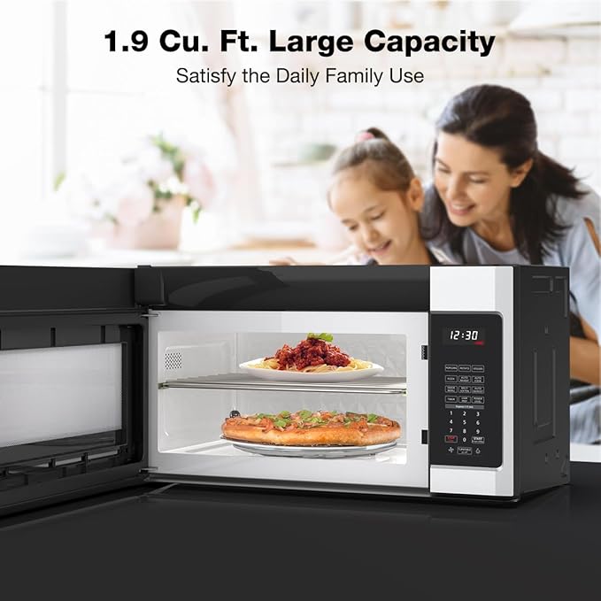 30" Over the Range Microwave Oven, ThermoMate 1.9 Cu. Ft. Capacity Microwave Over the Stove with One Touch, 1000 Cooking Watts, 400 CFM, 11 Power Levels, Sensor Cooking, LED Lighting, Stainless Steel