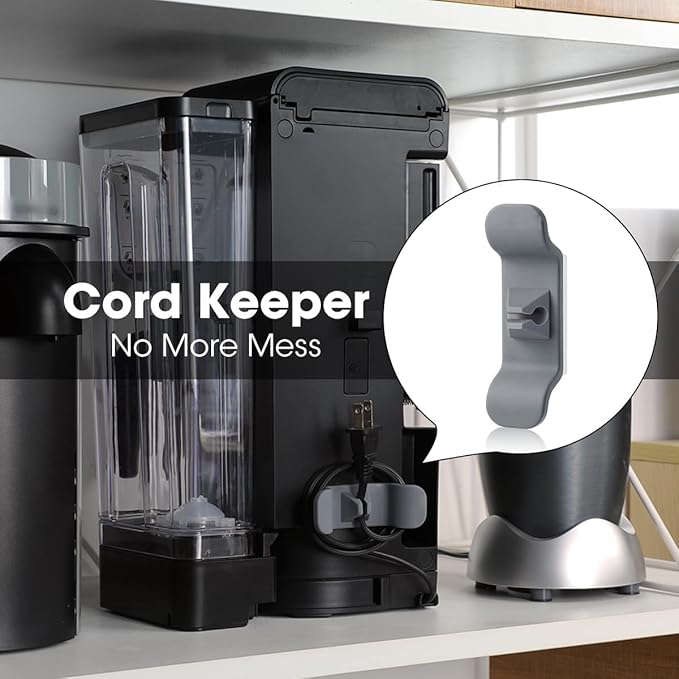 Cord Organizer for Appliances, 8 Pack Upgraded Kitchen Appliance Cord Organizer Stick On Appliance Wire Organizer Wire Wrapper for Kitchen Appliances Mixers, Coffee Maker, Pressure Cooker