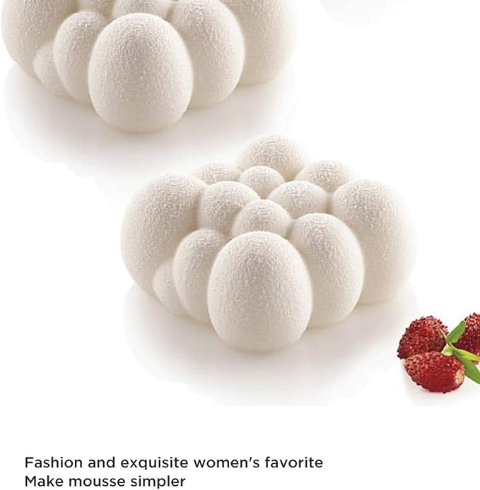 OCPO KITCHEN Cloud Silicone Mold for Baking Mousse Cake, Dessert, Pastry, Ice Cream, Pudding, Jelly, Cake Decoration Mold, Cloud Shape (6-Cavity)