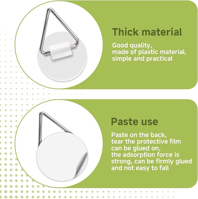 Bilillo 30PCS Adhesive Picture & Plate Hangers, No Nails Wall Hooks, Invisible Heavy Duty Sticky Hanging Hooks for Frames, Plates, Wall Art Decor, No Damage (Round & Square)