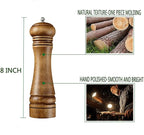 Wooden Pepper Mill Pepper Grinder Kit Manual mills Solid With Strong Adjustable Ceramic Grinders Set 8 Inches