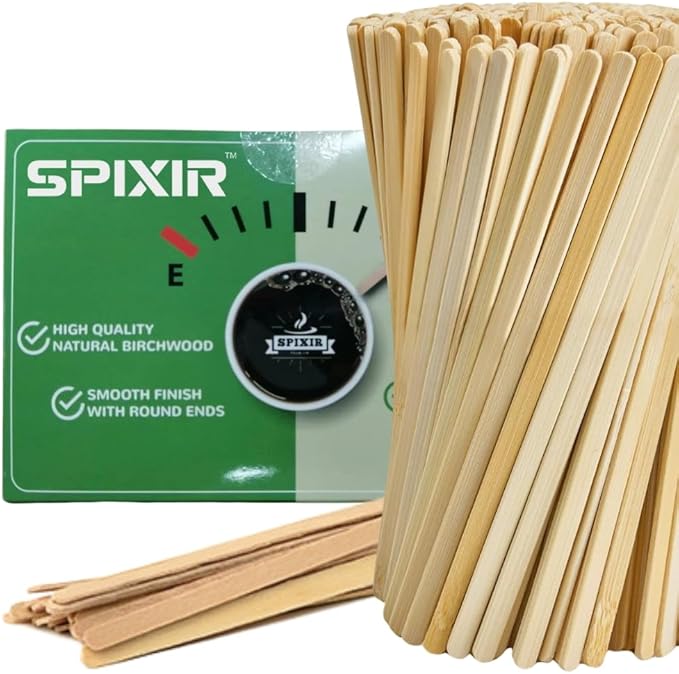 Coffee Stirrers Disposable Wooden Coffee Stir Sticks, 7-inch Large Stir Sticks, 1000 Wooden Coffee Stirrers, Round-End Wooden Stir Sticks for Coffee, Birchwood Swizzle Sticks for Coffee