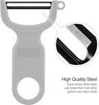 Original Vegetable Peeler, Potato Peelers for kitchen Carbon Steel Blade 3-Pack Grey/Blue/Black