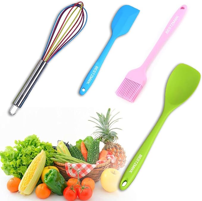 Kitchen Utensil Set - 11 Cooking Utensils - Colorful Silicone Kitchen Utensils - Nonstick Cookware with Spatula Set - Colored Best Kitchen Tools Kitchen Gadgets(Multi)