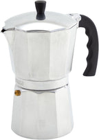 IMUSA 12-Cup Stovetop Espresso Maker, Cast Aluminum Coffee Maker, Cuban Coffee Brewer, Moka Pot Style, Portable Coffee Maker for Home, Camping, or Travel