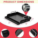 DcYourHome Universal Griddle Insert for Gas Grill/Gas Stove, Nonstick Carbon Steel Flat Top Griddle Plate for Camp Chef, Nexgrill, Kenmore Etc. All Gas Grills, Flat Top for Stove 4 Burner 17" x 13"