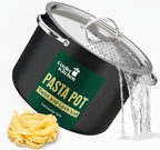 Cooler Concepts Pasta Pot with Strainer Lid - 5.5 Quart Large Spaghetti Pot - Twist & Lock for Easy Drain & No Colander Or Strainer Basket Insert Needed - Dishwasher Safe Pots