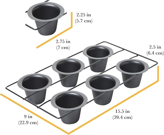 Chicago Metallic Professional 6-Cup Popover Pan with Armor-Glide Coating