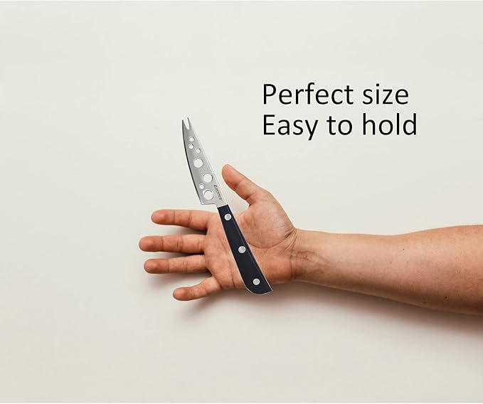 Cheese Knife, MATTSTONE HILL 4 Inch All Purpose Cheese Knife - Soft & Semi Hard Cheese Knives, Premium Stainless Steel, Triple Rivet Handle