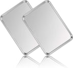 Stainless Steel Baking Sheet Set of 2, Deedro Cookie Sheet Metal Baking Pan Oven Tray, Non Toxic & Heavy Duty, Rust Free & Mirror Finish, Easy Clean & Dishwasher Safe, 20 x 14 x 1.3 Inch