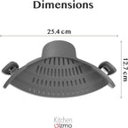 Kitchen Gizmo Snap N' Strain - Silicone Pasta Strainer Clip-On for Pots and Pans - Heat Resistant Colander for Vegetables and Noodles - Kitchen Gadgets for Cooking - Space-Saving Design - Gray